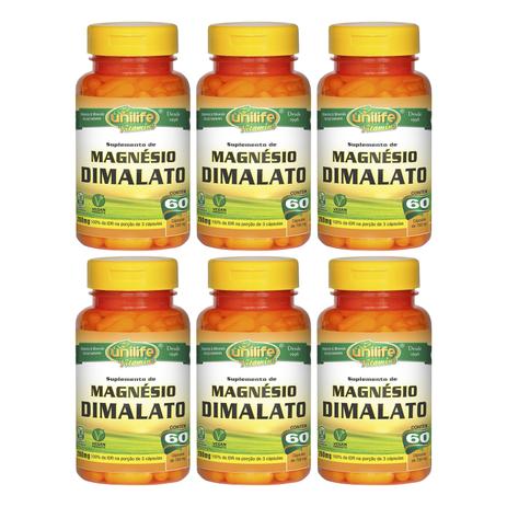 Magnésio Dimalato 60 Cápsulas 700mg Unilife - Kit Com 6 Unidades - Unilife vitamins Menor preço em Magnésio Dimalato 60 Cápsulas 700mg Unilife - Kit Com 6 Unidades - Unilife vitamins
