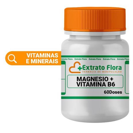 Magnésio Quelato 260mg + Vitamina B6 16mg 60 Doses - Extrato flora Menor preço em Magnésio Quelato 260mg + Vitamina B6 16mg 60 Doses - Extrato flora