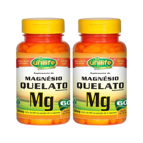 Magnésio Quelato Mg 60 Cápsulas 730mg Unilife - Kit Com 2 Unidades - Unilife vitamins Menor preço em Magnésio Quelato Mg 60 Cápsulas 730mg Unilife - Kit Com 2 Unidades - Unilife vitamins