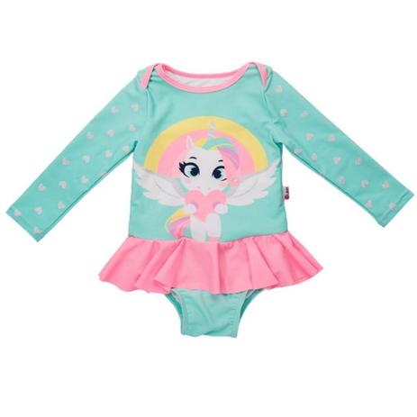 Maio Infantil Feminino Puket Verde Água / Unicórnio 110200312 Menor preço em Maio Infantil Feminino Puket Verde Água / Unicórnio 110200312