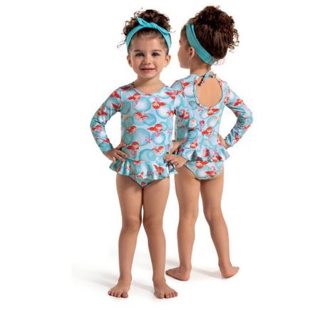 Maiô bebê manga longa Clearance