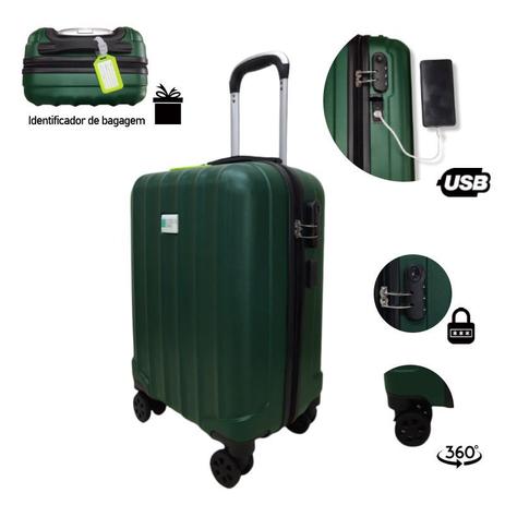 Mala de Bordo Londres 20 55x35x25 Rígida 360 Verde 10kg - DORUS BAG Menor preço em Mala de Bordo Londres 20 55x35x25 Rígida 360 Verde 10kg - DORUS BAG