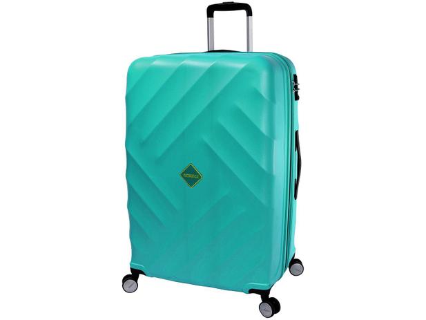Mala de Viagem American Tourister Grande - Expansiva Mikonos Spinner Azul Turquesa Menor preço em Mala de Viagem American Tourister Grande - Expansiva Mikonos Spinner Azul Turquesa