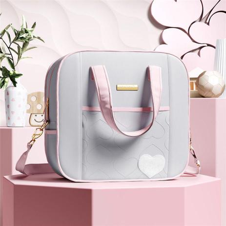 Mala Maternidade Menina Coração Cinza e Rosa Grão de Gente - Mala  Maternidade - Magazine Luiza