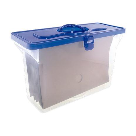 Maleta Arquivo Empilhável Dello C/ 6 Pastas Suspensas Kraft Azul 0332-C Menor preço em Maleta Arquivo Empilhável Dello C/ 6 Pastas Suspensas Kraft Azul 0332-C