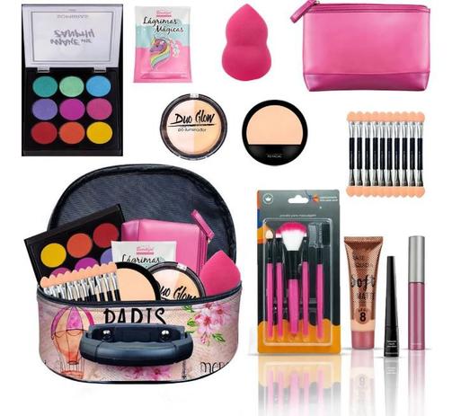 Maleta + Kit com maquiagens Belle Angel muitos Itens BZ50 - Bazar Na Web