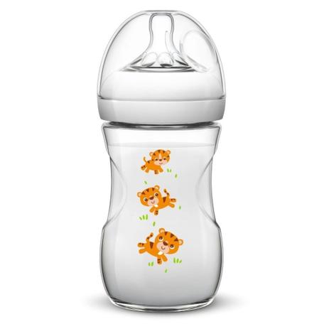Mamadeira Avent Philips Pétala Decorada 260ml Tigre Menor preço em Mamadeira Avent Philips Pétala Decorada 260ml Tigre