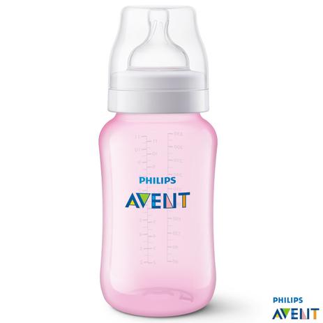 Mamadeira Clássica 330 ml Rosa - Philips Avent Menor preço em Mamadeira Clássica 330 ml Rosa - Philips Avent