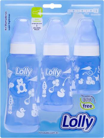 Mamadeira KIT Color 240+150+80ML.REDO.AZ LOLLY Menor preço em Mamadeira KIT Color 240+150+80ML.REDO.AZ LOLLY