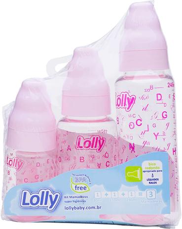 Mamadeira KIT TIP 240+150+80ML.REDOND.RS LOLLY Menor preço em Mamadeira KIT TIP 240+150+80ML.REDOND.RS LOLLY