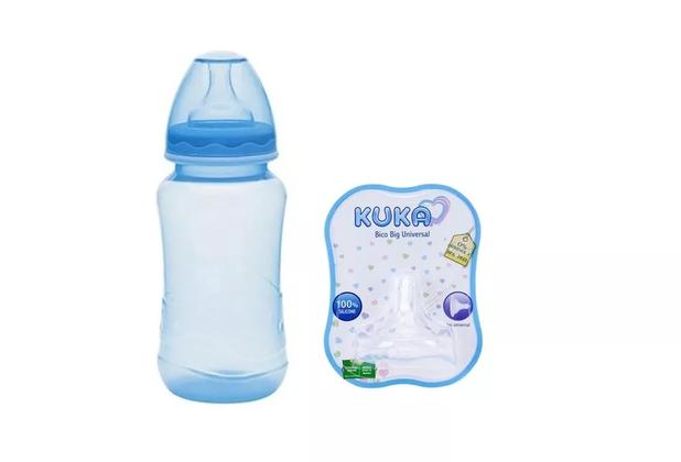 Mamadeira kuka big 330 ml + bico reserva azul Menor preço em Mamadeira kuka big 330 ml + bico reserva azul