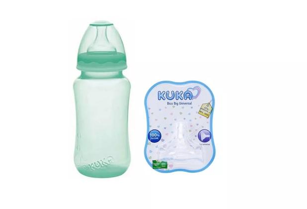 Mamadeira kuka big 330 ml + bico reserva verde Menor preço em Mamadeira kuka big 330 ml + bico reserva verde