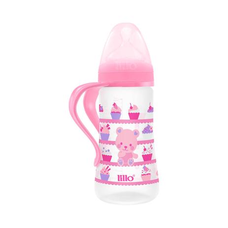 Mamadeira lillo design clean com alça - 300ml rosa tam2 Menor preço em Mamadeira lillo design clean com alça - 300ml rosa tam2