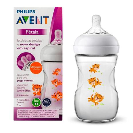 Mamadeira Pétala Avent Anticólica 260ml Tigre SCF070/20 - Philips Avent é boa?