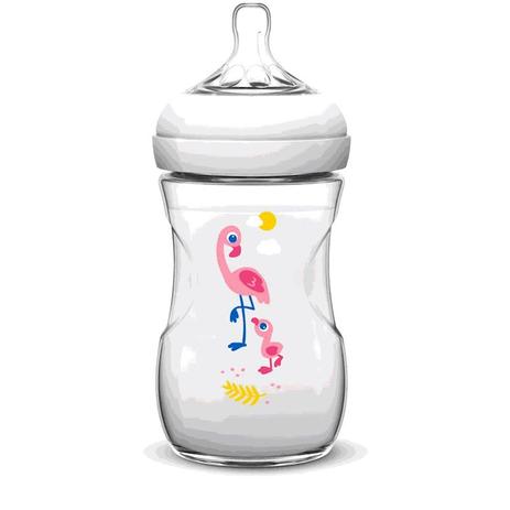 Mamadeira Petala Decorada 260ml Flamingo Scf627/21 Avent - Philips avent Menor preço em Mamadeira Petala Decorada 260ml Flamingo Scf627/21 Avent - Philips avent