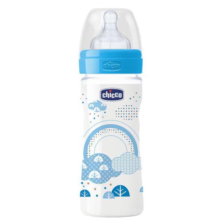 Mamadeira Well-Being 250ml Azul - +2 Meses - Chicco Menor preço em Mamadeira Well-Being 250ml Azul - +2 Meses - Chicco