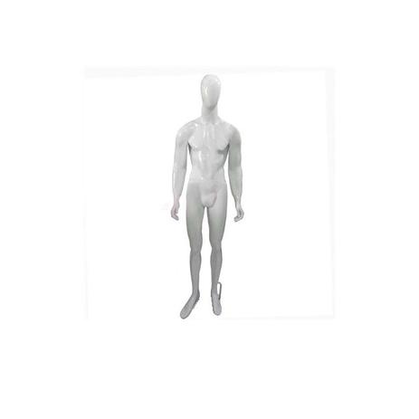 Manequim Plástico Luxo/Rotomoldagem Masculino Reto - Cabeça de Ovo - C/Base Cromada 3mm - Branco Br - Organizatop Menor preço em Manequim Plástico Luxo/Rotomoldagem Masculino Reto - Cabeça de Ovo - C/Base Cromada 3mm - Branco Br - Organizatop