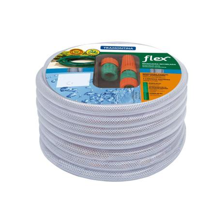 Mangueira com Engate Rosqueado E Esguicho Flex Transparente 1/2 de 15 Metros - Tramontina Menor preço em Mangueira com Engate Rosqueado E Esguicho Flex Transparente 1/2 de 15 Metros - Tramontina