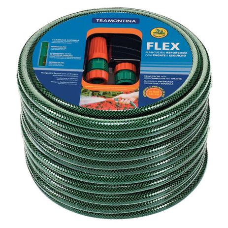 Mangueira de jardim flexível com engate com 10 metros verde Tramontina é boa?