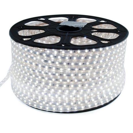 Mangueira Fita 220V LED BRANCO FRIO Rolo 100m com 4 tomadas - Kit led Menor preço em Mangueira Fita 220V LED BRANCO FRIO Rolo 100m com 4 tomadas - Kit led