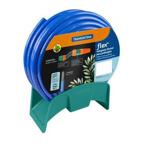 Mangueira Flex PVC 20m Esguicho e Suporte Azul Tramontina é boa?