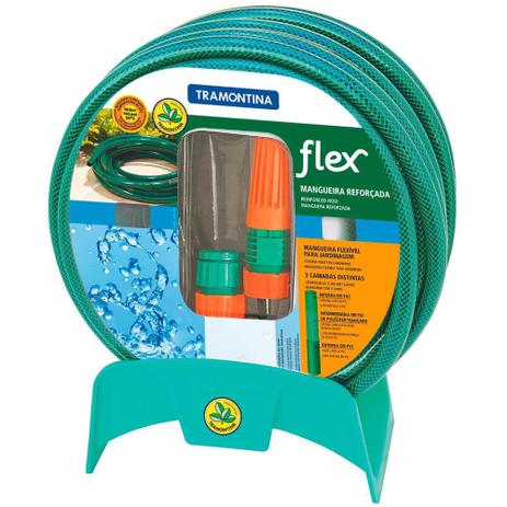Mangueira Flex Tramontina Com Engates Rosqueados E Esguicho Em Pvc Verde 20 M Menor preço em Mangueira Flex Tramontina Com Engates Rosqueados E Esguicho Em Pvc Verde 20 M