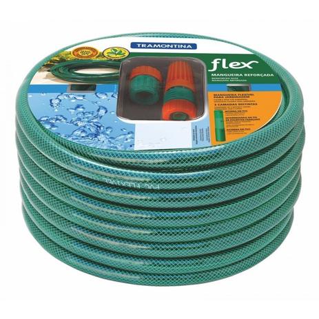 Mangueira Jardim Flex 20m com Engate Rosqueado Tramontina Verde Menor preço em Mangueira Jardim Flex 20m com Engate Rosqueado Tramontina Verde