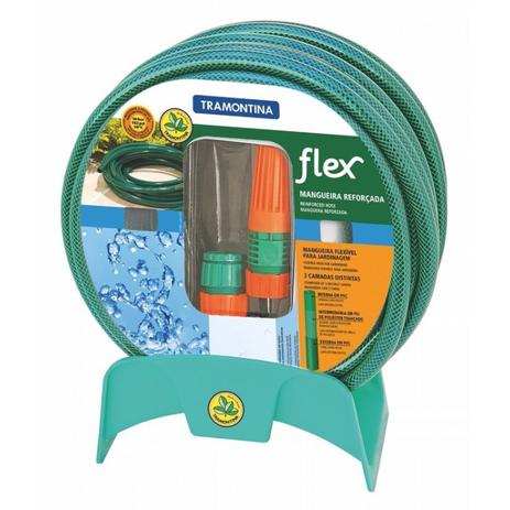 Mangueira Jardim Flex 25m com Engate e Suporte Tramontina Verde Menor preço em Mangueira Jardim Flex 25m com Engate e Suporte Tramontina Verde