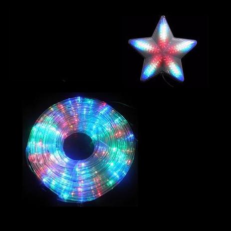 Mangueira Led 10 Metros E Estrela Colorido Natal Decoracao - Ab midia é boa?