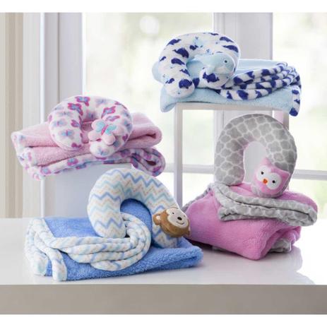 Manta Bebê Almofada Pescoço Le Petit Blu Acqua Corttex Menor preço em Manta Bebê Almofada Pescoço Le Petit Blu Acqua Corttex