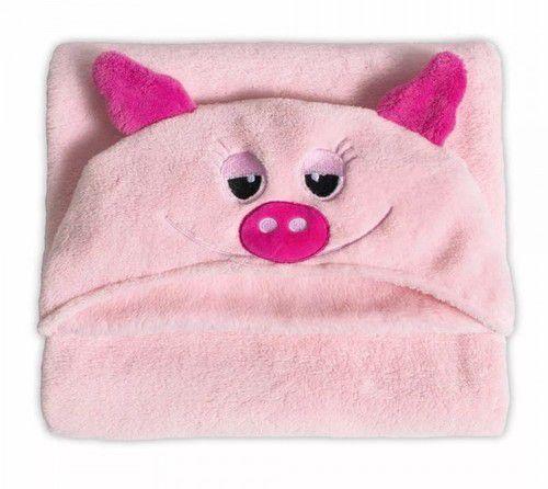 Manta de Microfibra Infantil c/ Capuz 90 cm x 90 cm Pig - Buettner Menor preço em Manta de Microfibra Infantil c/ Capuz 90 cm x 90 cm Pig - Buettner