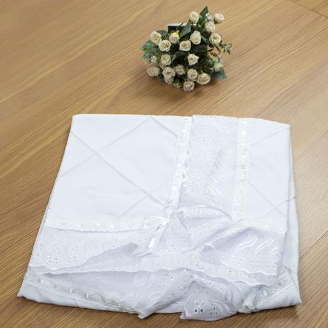 Manta de Piquet 100% c/ Lasie - Nervura Branco - Laura baby Menor preço em Manta de Piquet 100% c/ Lasie - Nervura Branco - Laura baby
