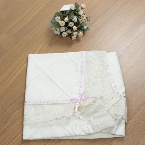Manta de Piquet Nervura com Lasie - Floral Rosa - Laura baby Menor preço em Manta de Piquet Nervura com Lasie - Floral Rosa - Laura baby