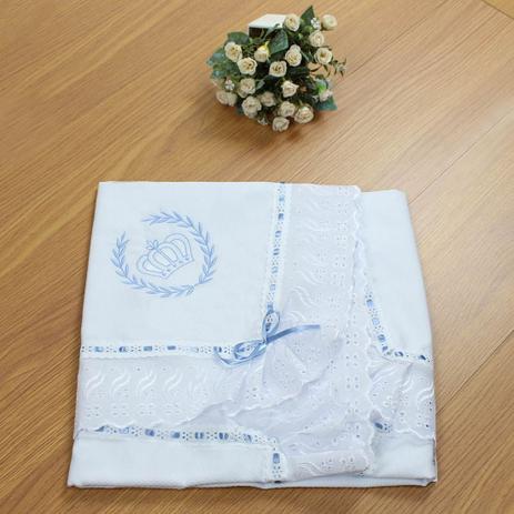 Manta de Piquet Realeza Azul 100 Algodão com Lasie - Laura baby Menor preço em Manta de Piquet Realeza Azul 100 Algodão com Lasie - Laura baby