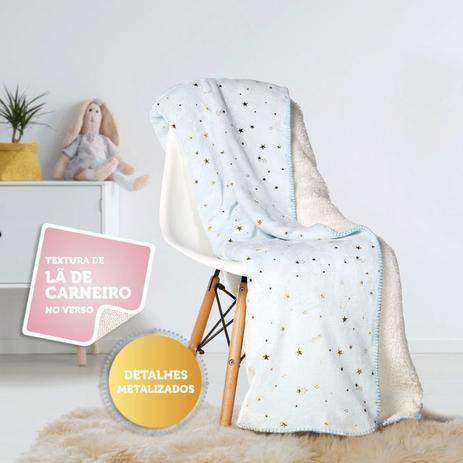 Manta Fleece Dupla Face Solteiro Kids Glam Azul Lepper Menor preço em Manta Fleece Dupla Face Solteiro Kids Glam Azul Lepper