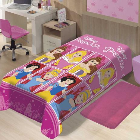 Manta Jolitex Solteiro Soft Microfibra Disney Princesas Castelo Menor preço em Manta Jolitex Solteiro Soft Microfibra Disney Princesas Castelo