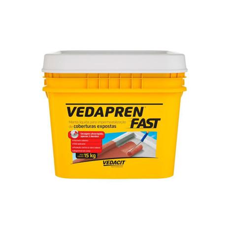 Manta Líquida Acrílica Vedapren Fast Branca 15kg - Vedacit Menor preço em Manta Líquida Acrílica Vedapren Fast Branca 15kg - Vedacit