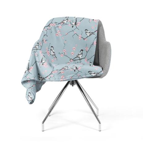 Manta Microfibra Estampada Queen Sakura Pássaros - Bene casa Menor preço em Manta Microfibra Estampada Queen Sakura Pássaros - Bene casa