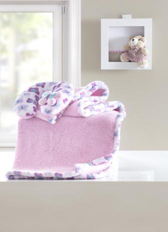 Manta para Bebê com Almofada Mimo Fantasia Rosa - Corttex Menor preço em Manta para Bebê com Almofada Mimo Fantasia Rosa - Corttex