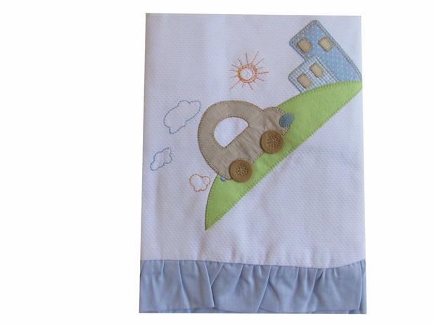 Manta Para Bebê em Piquet Ateliê Carro Bordado - Ateliê pintando e bordando Menor preço em Manta Para Bebê em Piquet Ateliê Carro Bordado - Ateliê pintando e bordando