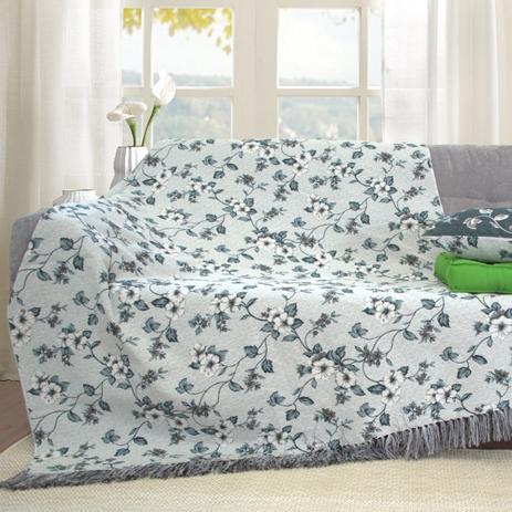 Manta Para Sofá Dupla Face Jacquard Floral 135x180cm Verde/Branco - Ecaza Menor preço em Manta Para Sofá Dupla Face Jacquard Floral 135x180cm Verde/Branco - Ecaza