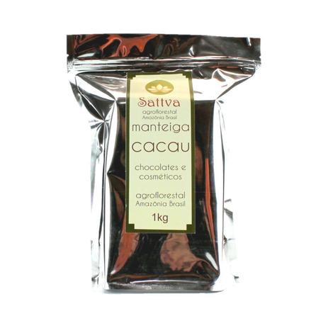 Manteiga de cacau agroflorestal para chocolate nobre 1kg - Sattva Superalimentos