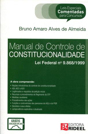 Manual de Controle de Constitucionalidade - Leis Especiais Comentadas para Concursos - 2016 - Rideel Menor preço em Manual de Controle de Constitucionalidade - Leis Especiais Comentadas para Concursos - 2016 - Rideel