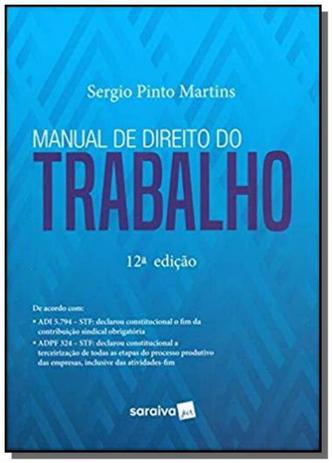 Manual De Direito Do Trabalho 12ed19 Editora Saraiva - 