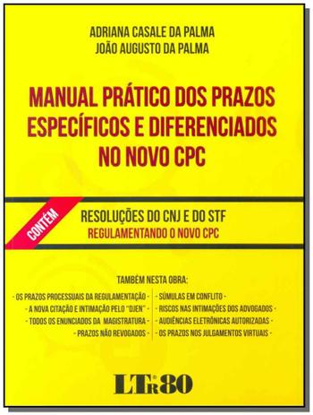 Manual Prático dos Prazos Específicos e Diferenciados no Novo Cpc - Ltr editora Menor preço em Manual Prático dos Prazos Específicos e Diferenciados no Novo Cpc - Ltr editora