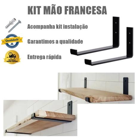 Mão Francesa Invertida 30cm Com 2 Unidades. - AÇO DESIGN Menor preço em Mão Francesa Invertida 30cm Com 2 Unidades. - AÇO DESIGN