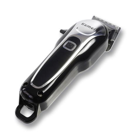 Maquina D Corta Cabelo Recarregá Profissional Prata/preto - Kemei Menor preço em Maquina D Corta Cabelo Recarregá Profissional Prata/preto - Kemei