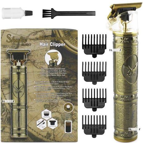 Maquina de Barbear - Barbeador Aparador elétrico recarregável para cabelo e barba com pentes para regulagem de altura - Shuke-8017 Menor preço em Maquina de Barbear - Barbeador Aparador elétrico recarregável para cabelo e barba com pentes para regulagem de altura - Shuke-8017