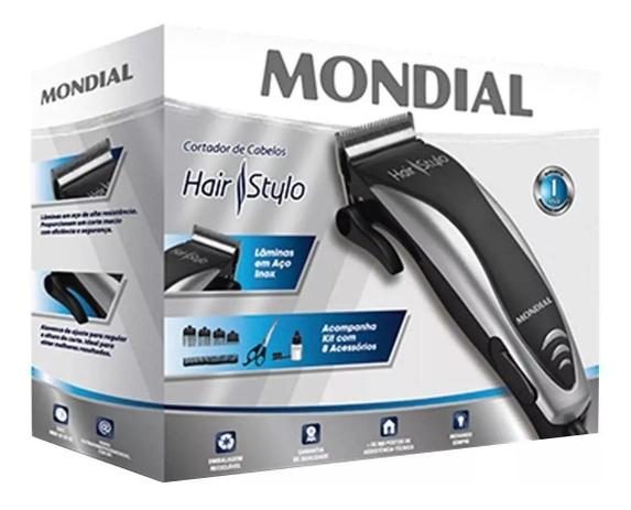 Maquina De Cortar Cabelo/barba Aparador De Pelos Hair Stylo CR-02 220V Mondial Com 8 Acessórios Menor preço em Maquina De Cortar Cabelo/barba Aparador De Pelos Hair Stylo CR-02 220V Mondial Com 8 Acessórios