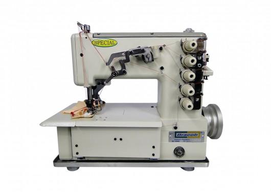 Máquina de Costura Galoneira Industrial Completa| 3 Agulhas| 5 Fios| Lubrif. Automática| 3000rpm| BC5000 - Bracob